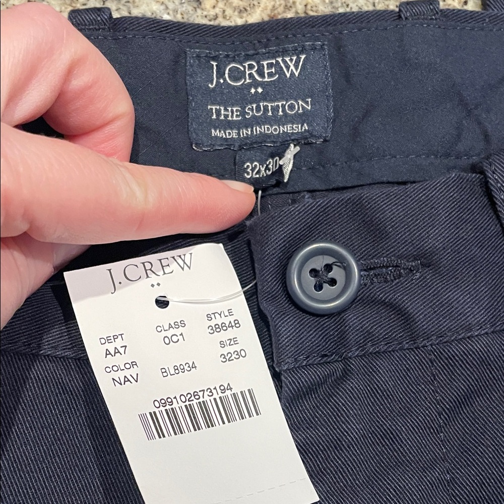 J. Crew Men's Dark Navy Straight Chinos NWT